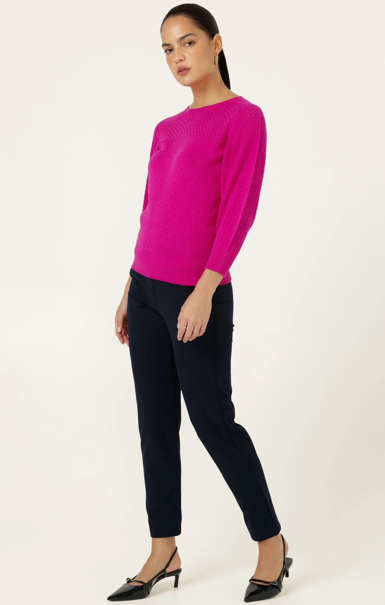 TAPERED LEG PANT IN NAVY - Image 3