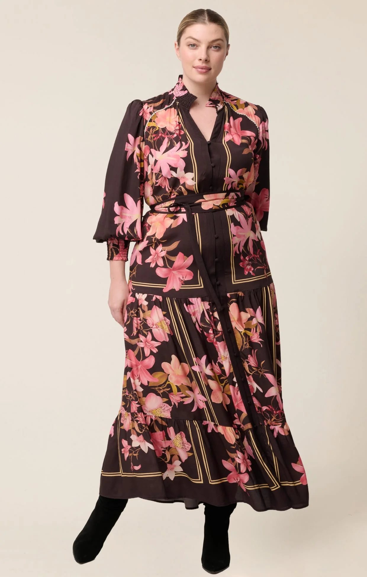 ADINE MAXI DRESS IN OBSIDIAN BLOOM - Image 4