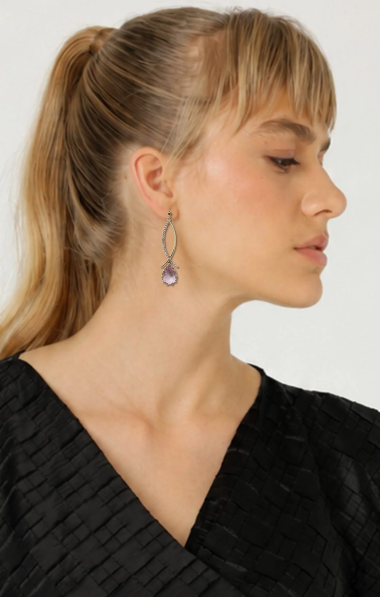 ALLEGRA DROP EARRINGS IN PINK - Image 2