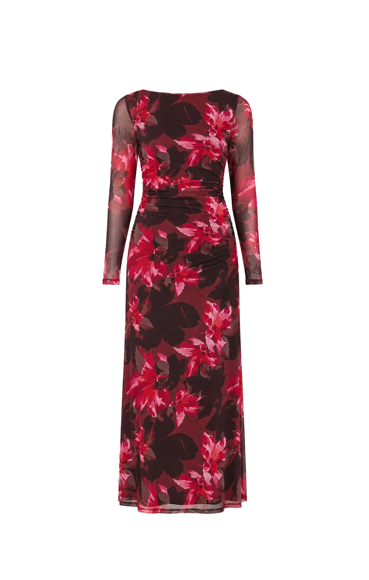 AMYRA MESH DRESS IN BORDEAUX GARDEN - Image 7