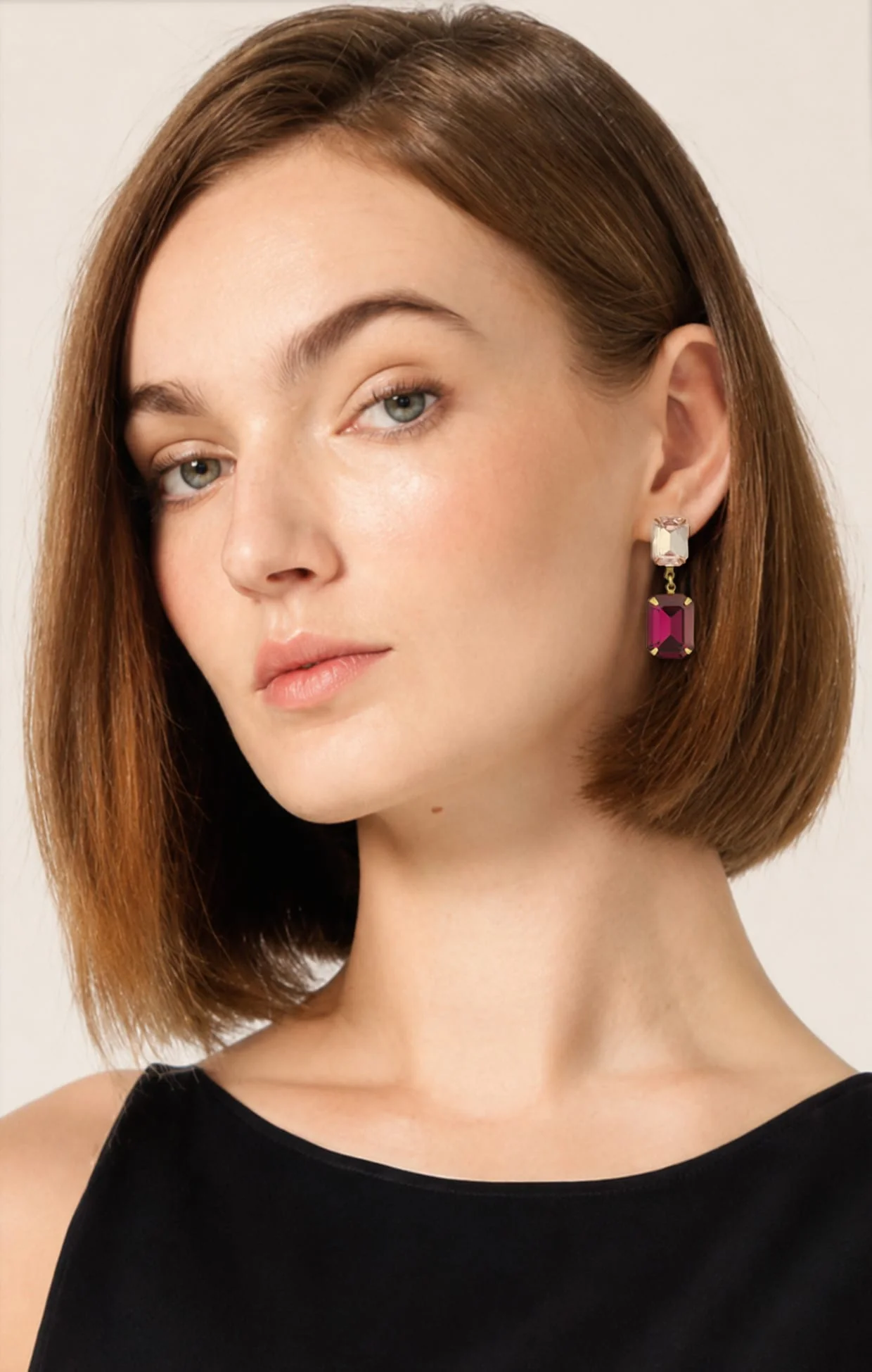ARABELLA DROP EARRINGS IN PINK FUCHSIA - Image 2