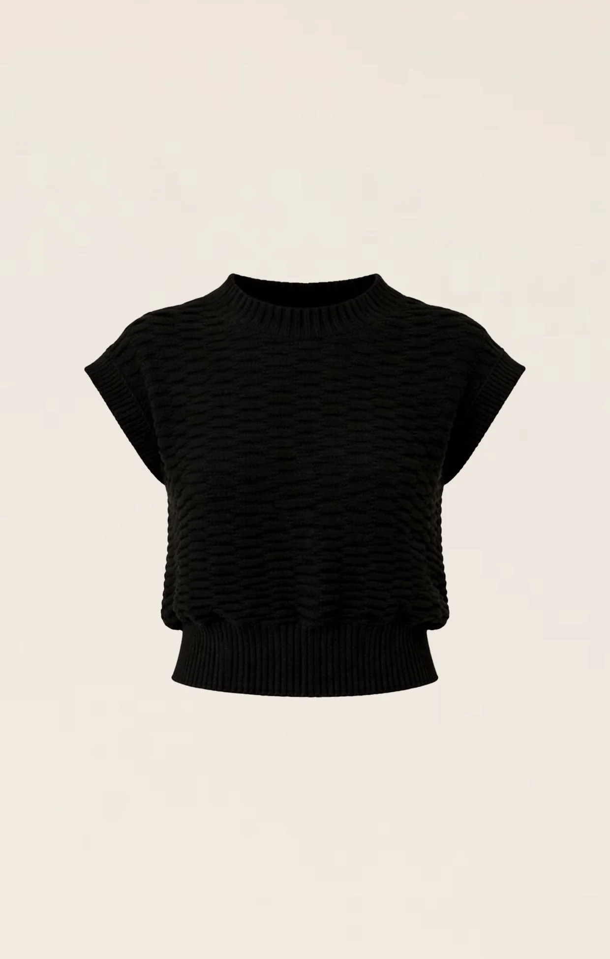 BUBBLE KNIT TOP IN BLACK - Image 8