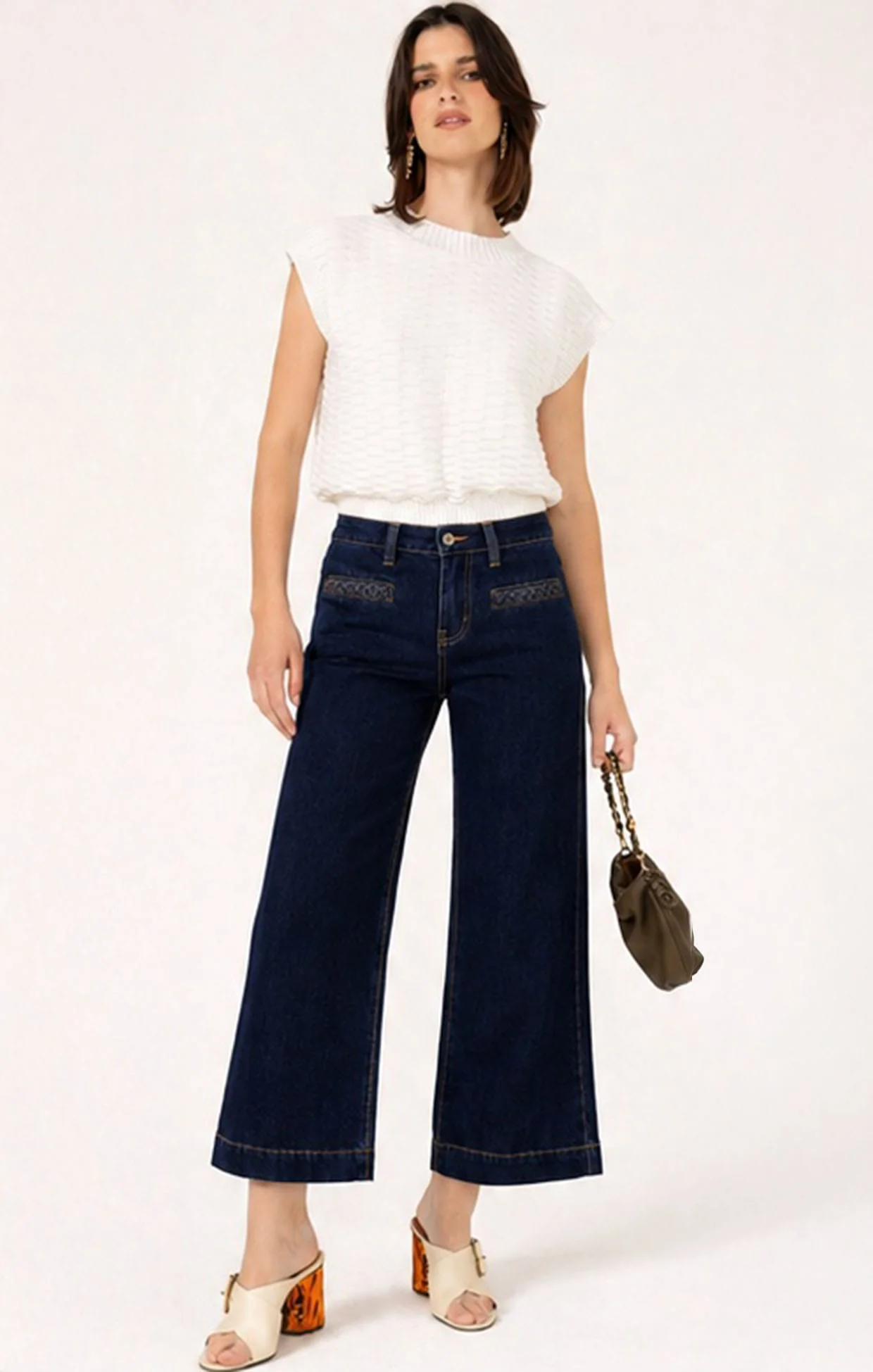 BUBBLE KNIT TOP IN IVORY - Image 4