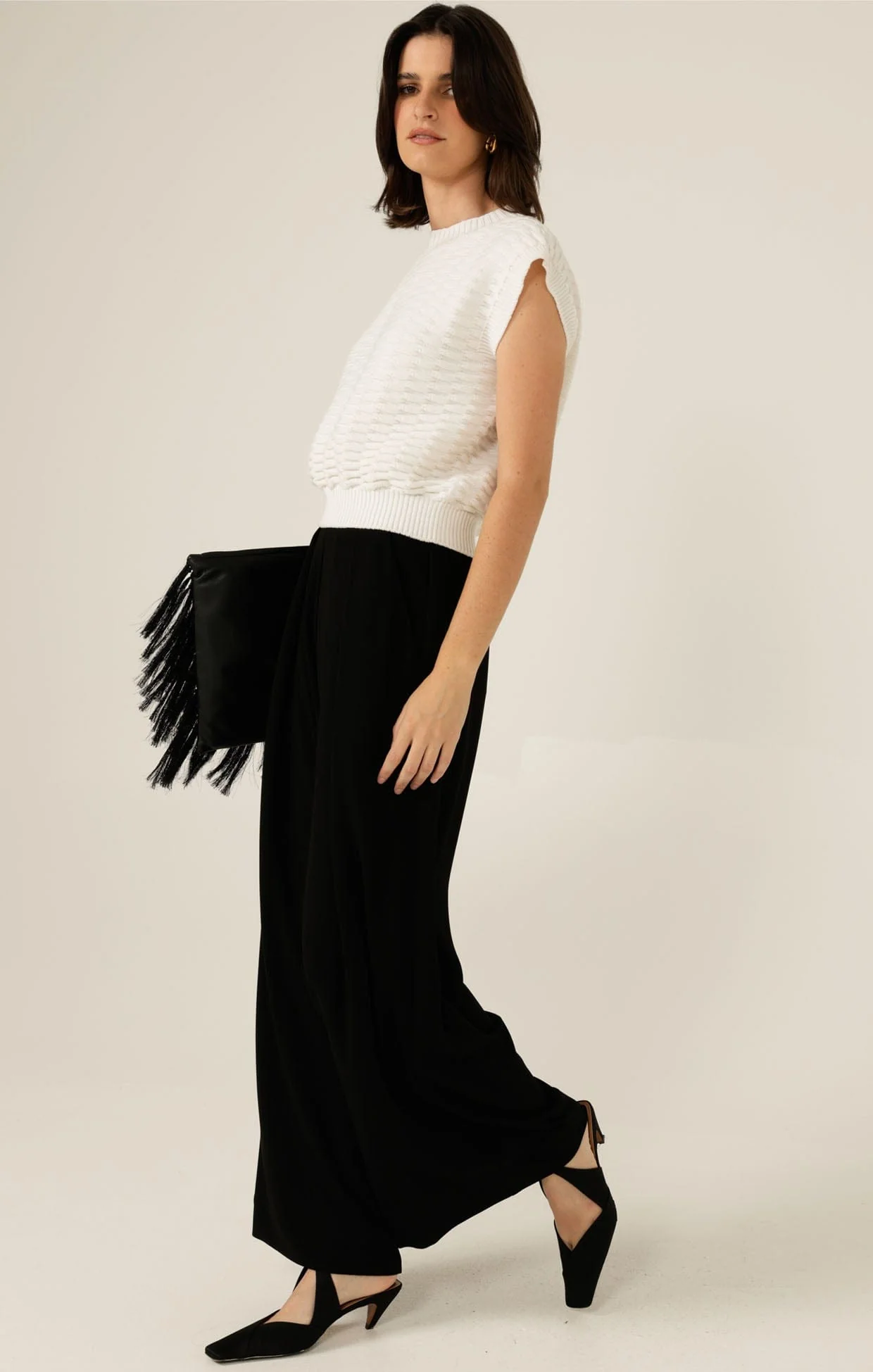 BUBBLE KNIT TOP IN IVORY - Image 7
