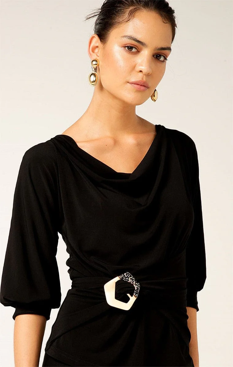 BUCKLE ACCESSORY IN GOLD BLACK MARBLE - Image 3