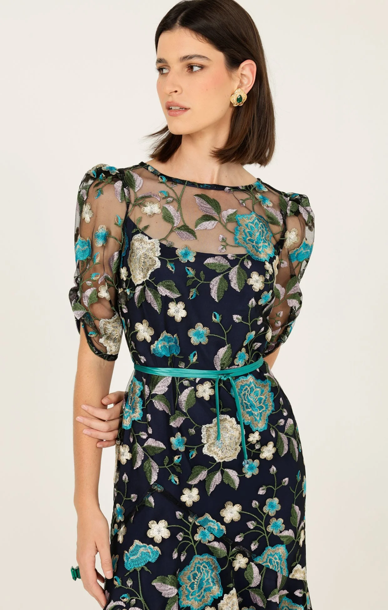 CARDELINA DRESS IN NAVY AQUA - Image 3