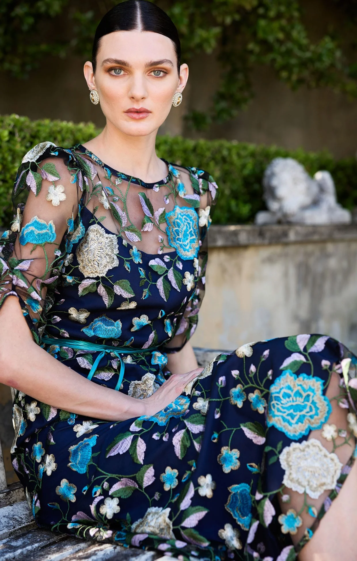 CARDELINA DRESS IN NAVY AQUA - Image 7