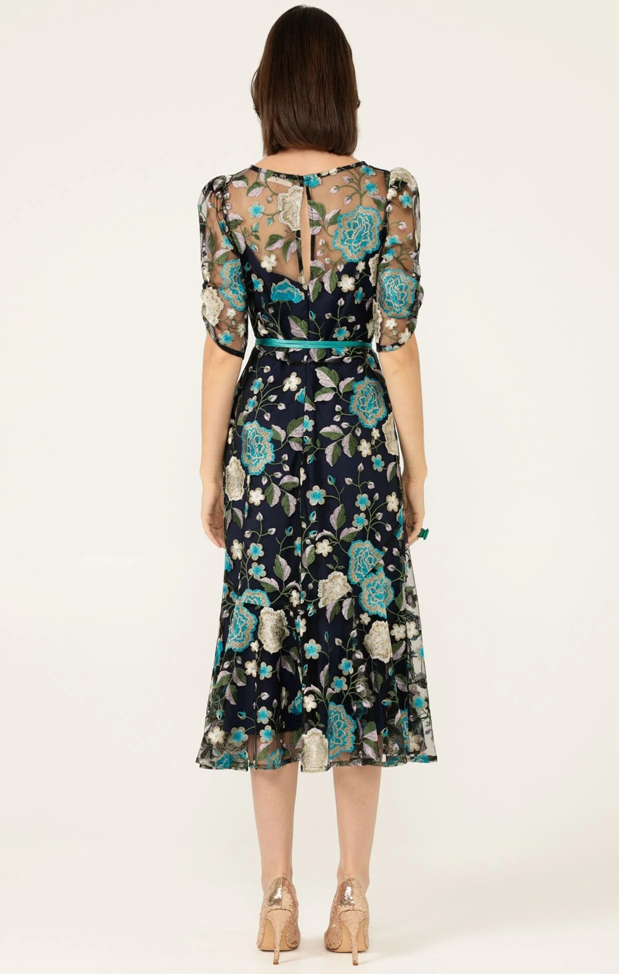 CARDELINA DRESS IN NAVY AQUA - Image 9
