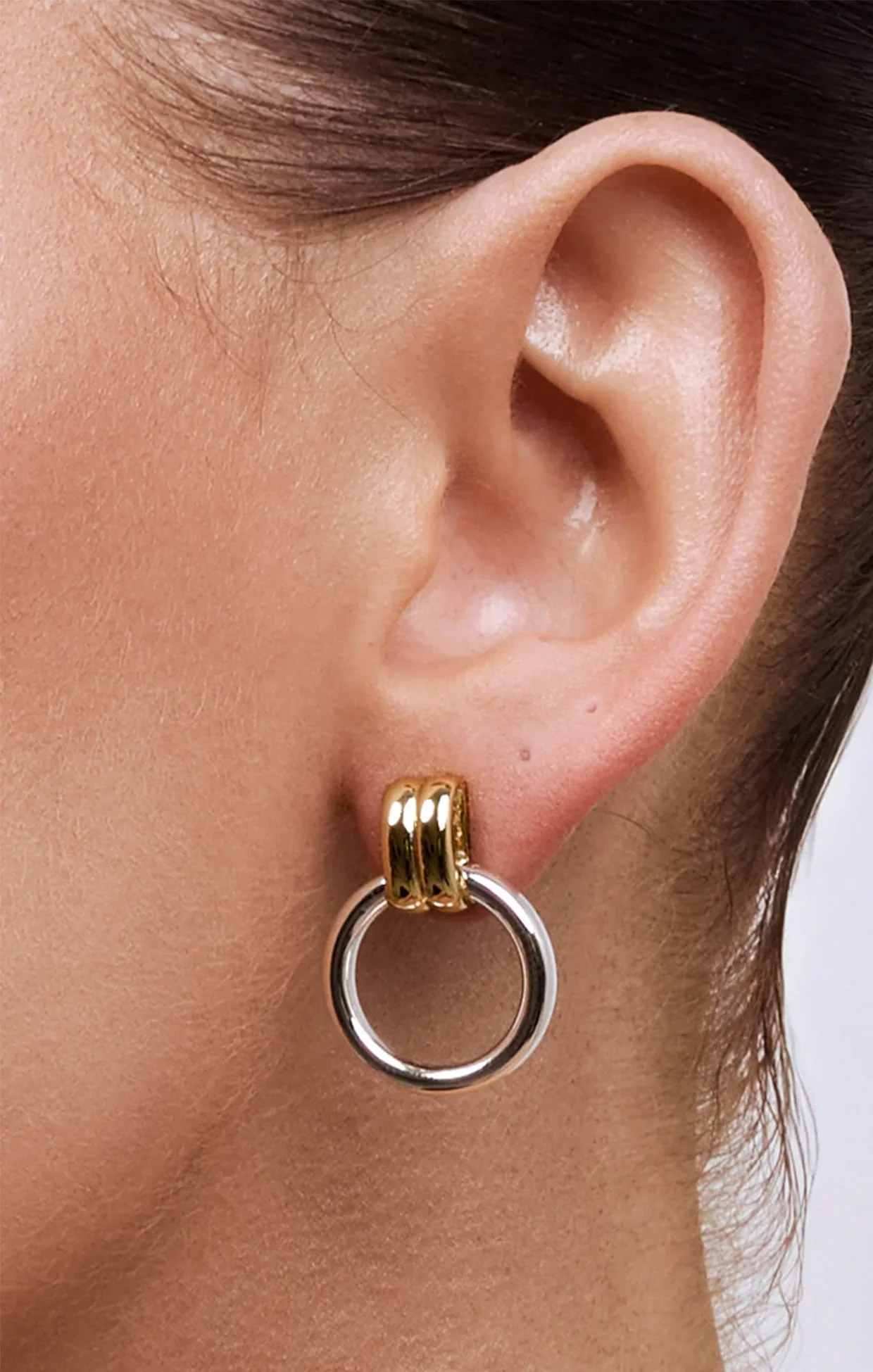 CARMEN TWO TONE EARRINGS - Image 2