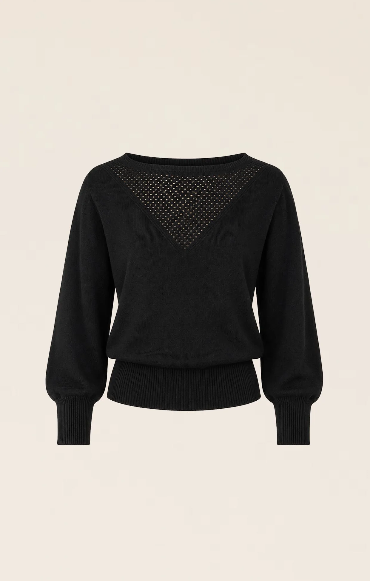 CHLOE 3/4 SLEEVE KNIT TOP IN BLACK - Image 8