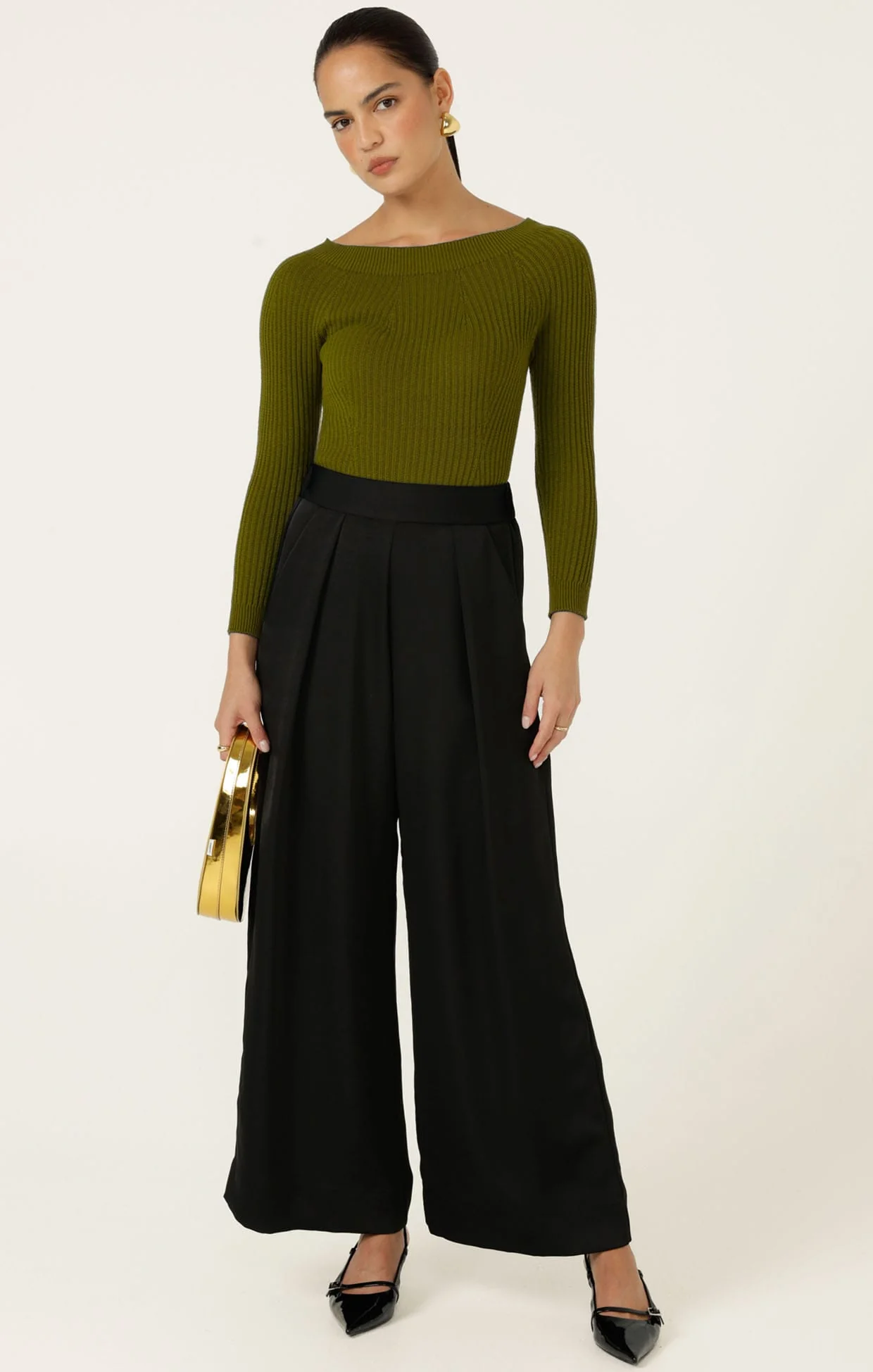 CLAIRE KNIT IN OLIVE - Image 2
