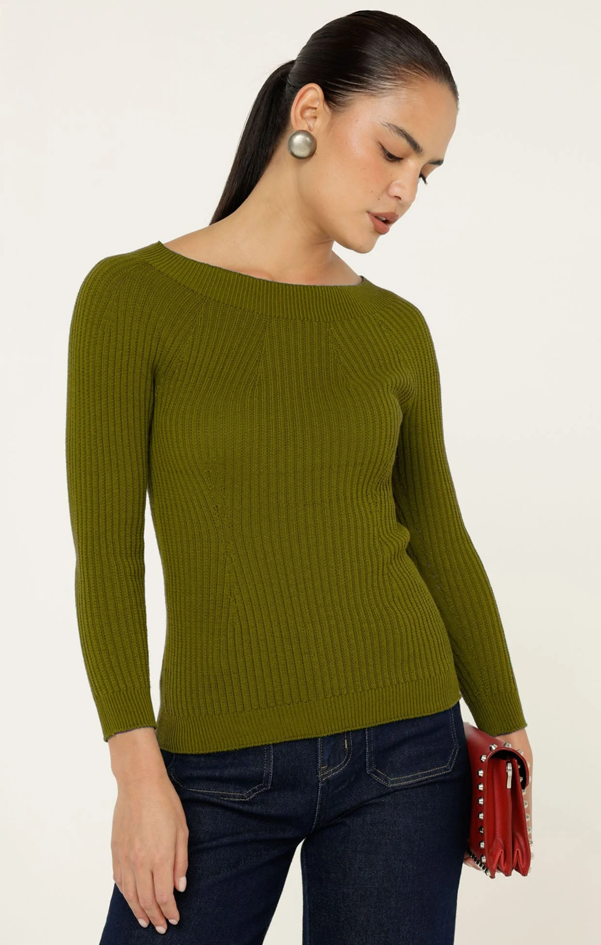 CLAIRE KNIT IN OLIVE - Image 3