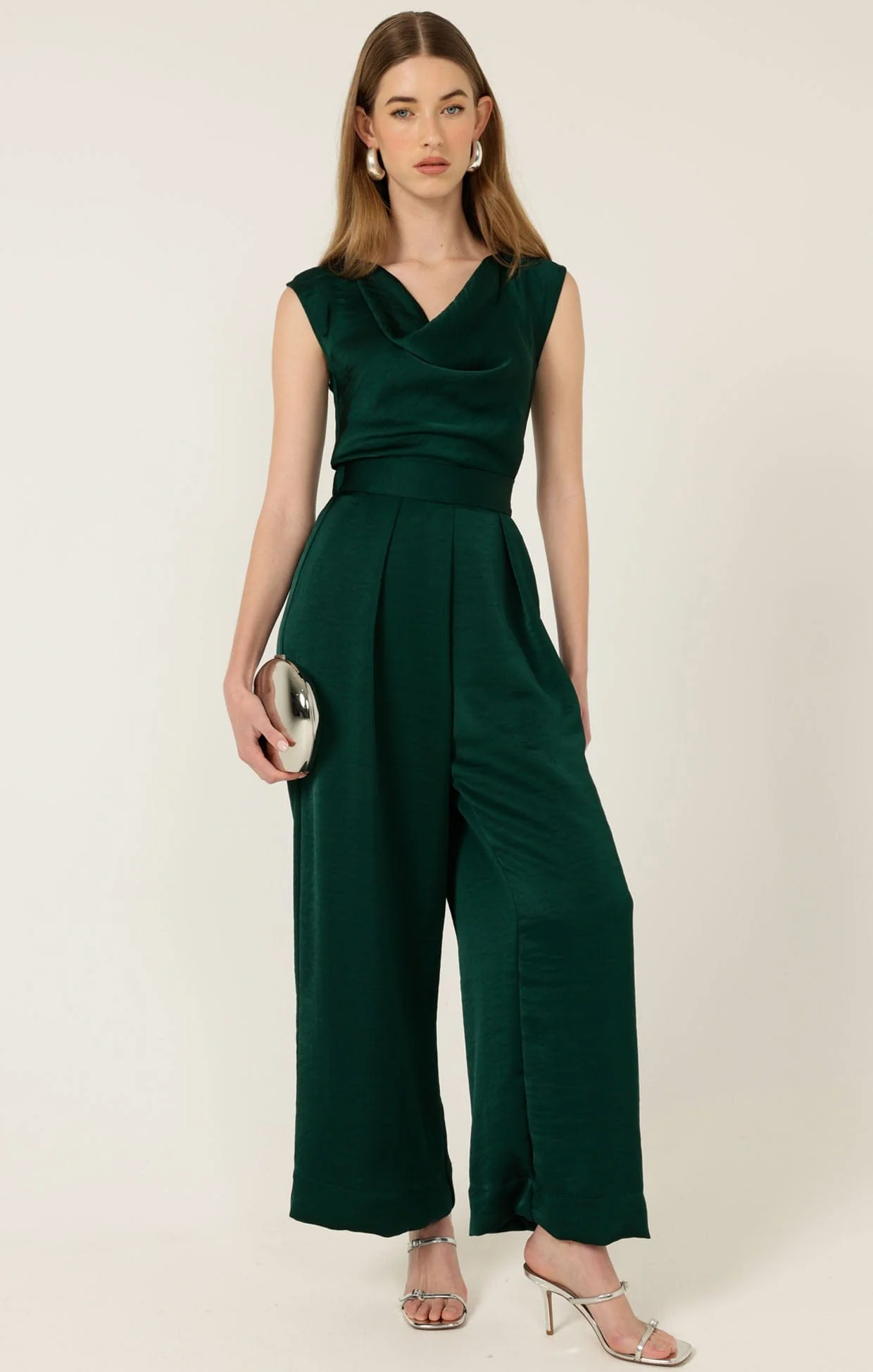 LUXE COWL BIAS TOP IN EMERALD - Image 7