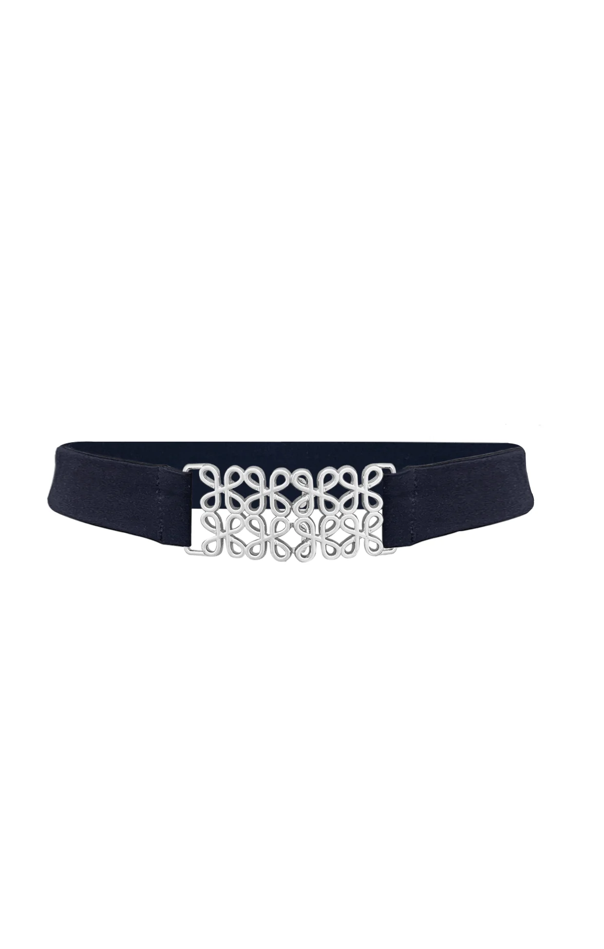 DECORATIVE CLASP BELT IN NAVY AND SILVER - Image 2