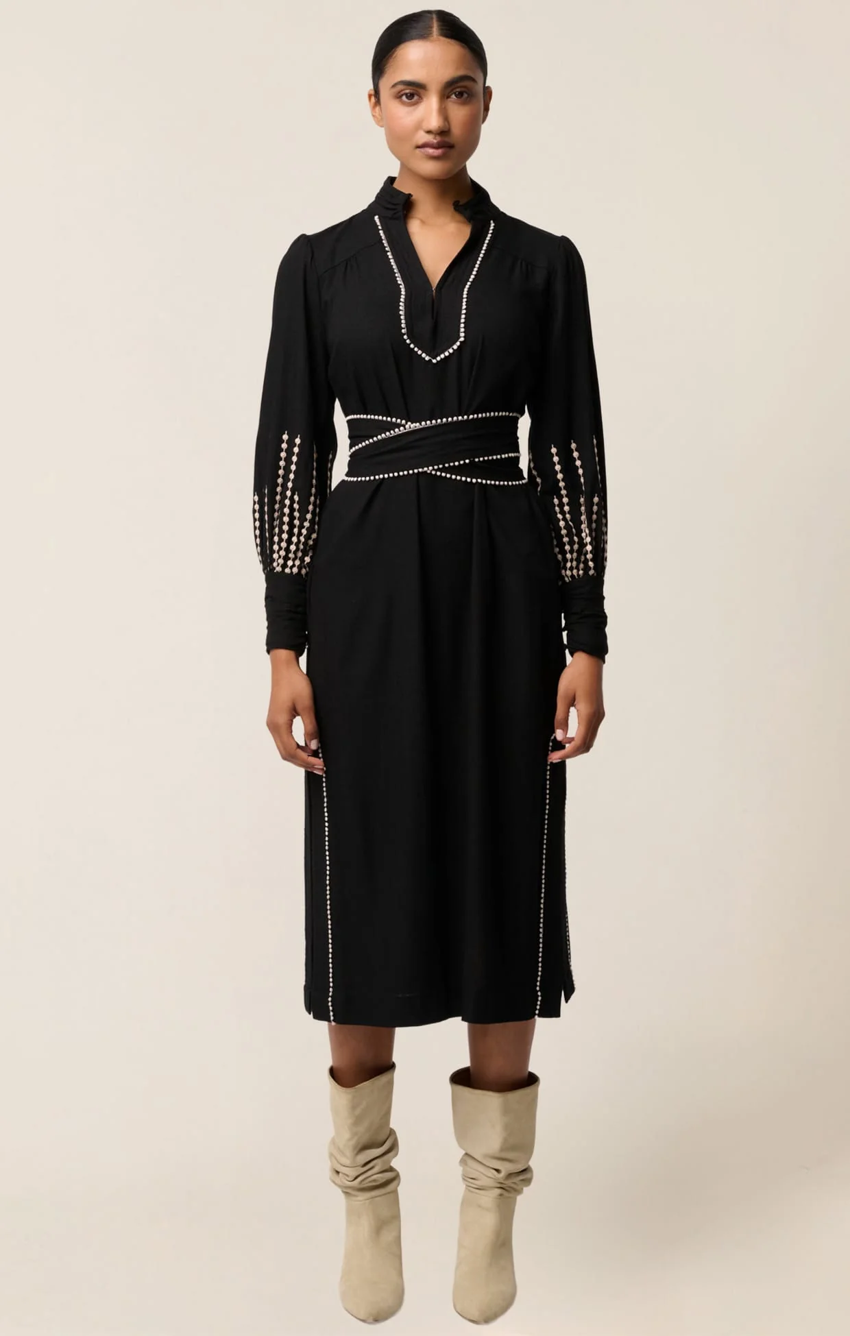 EDITH COLUMN DRESS IN BLACK