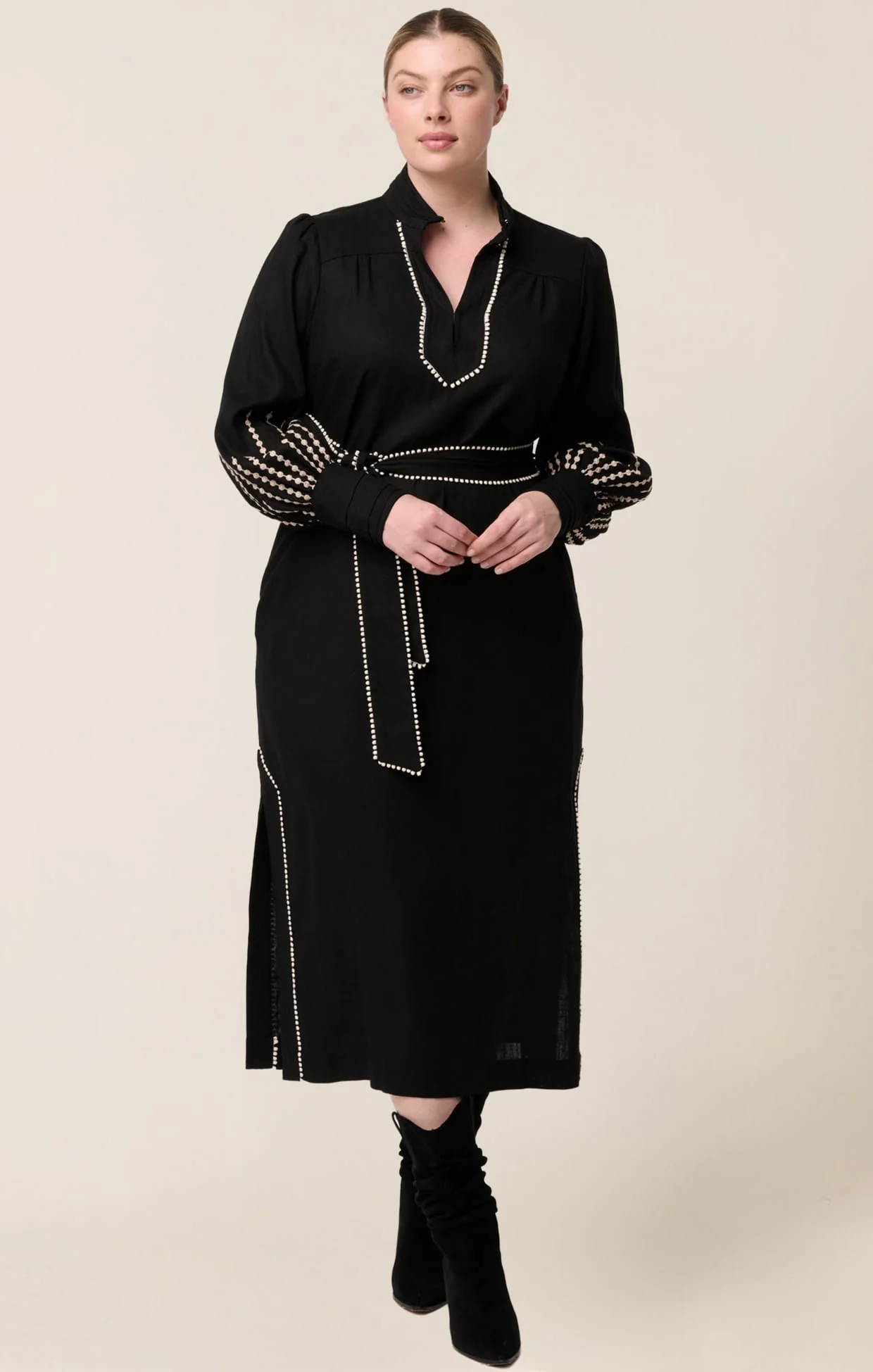 EDITH COLUMN DRESS IN BLACK - Image 2