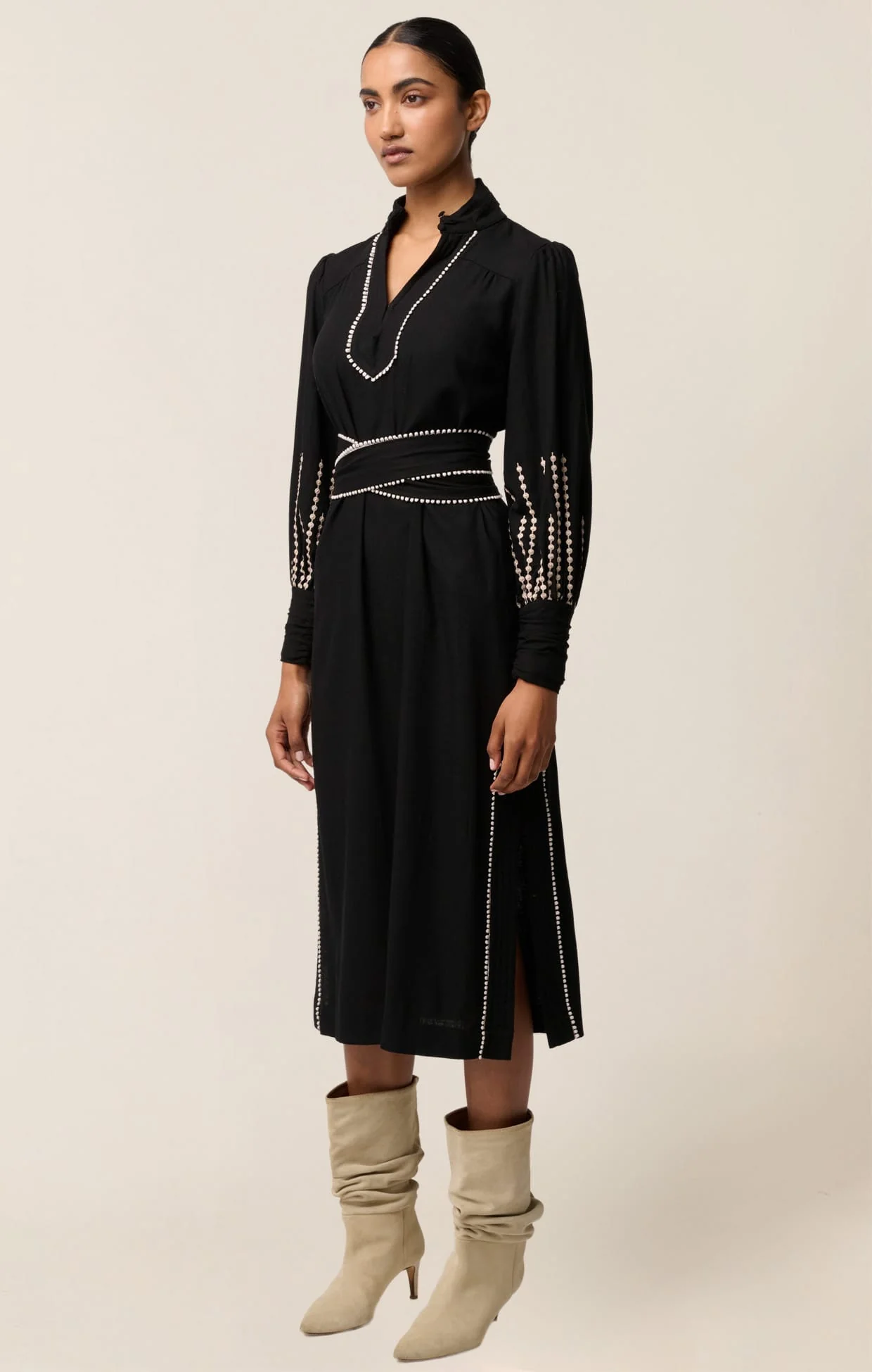 EDITH COLUMN DRESS IN BLACK - Image 3