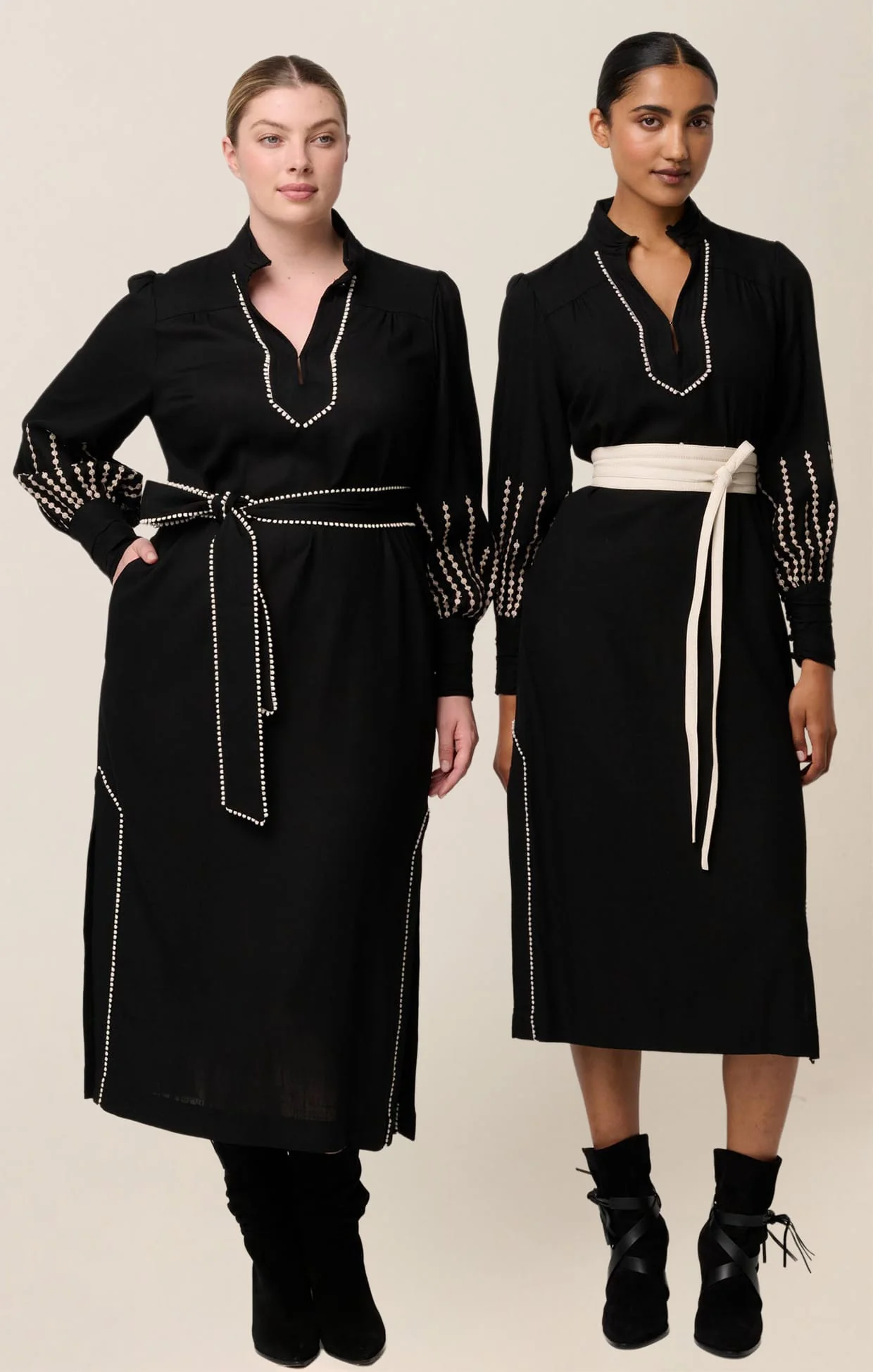 EDITH COLUMN DRESS IN BLACK - Image 6