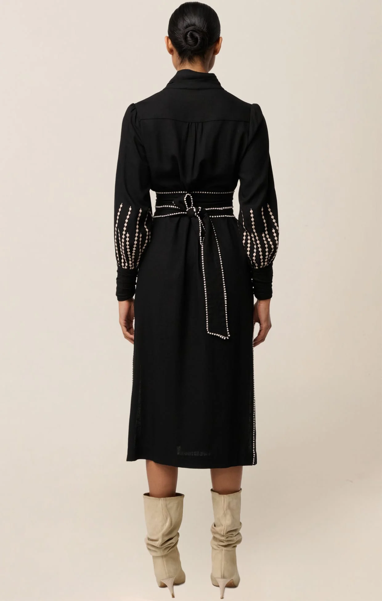 EDITH COLUMN DRESS IN BLACK - Image 7