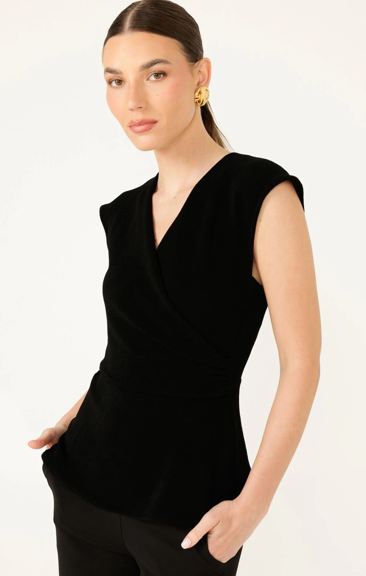 FAUX WRAP PEPLUM TOP - Image 9