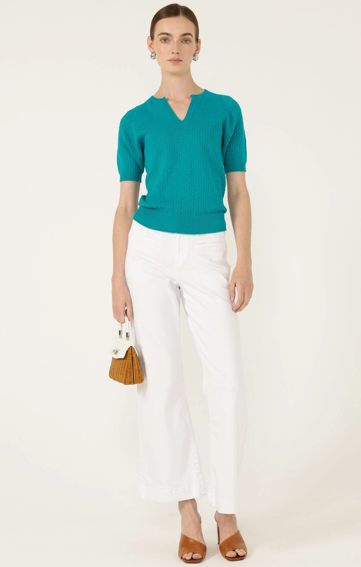 FREYA WIDE LEG JEAN IN WHITE - Image 4