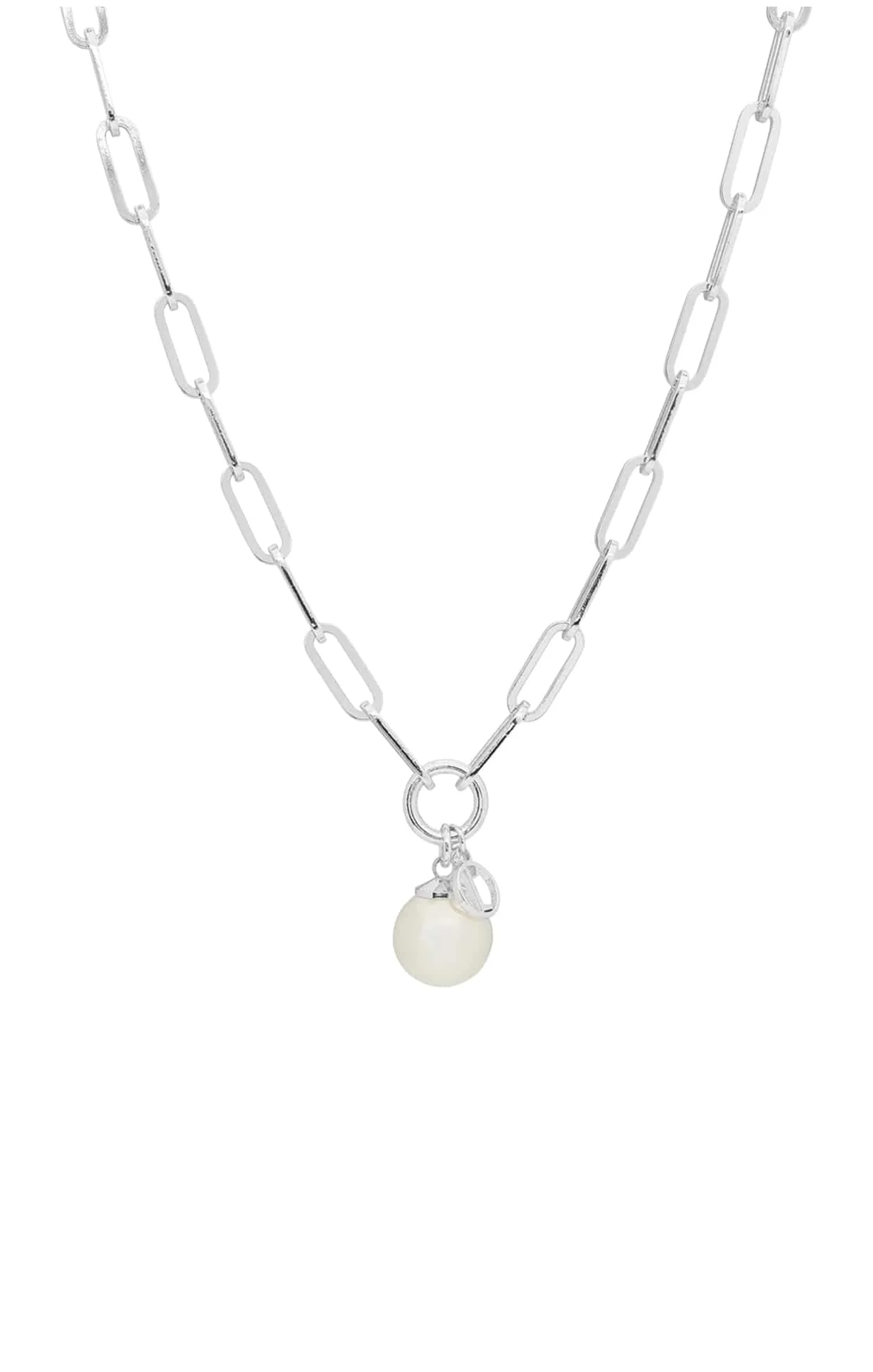 HAYLEY PEARL NECKLACE IN SILVER