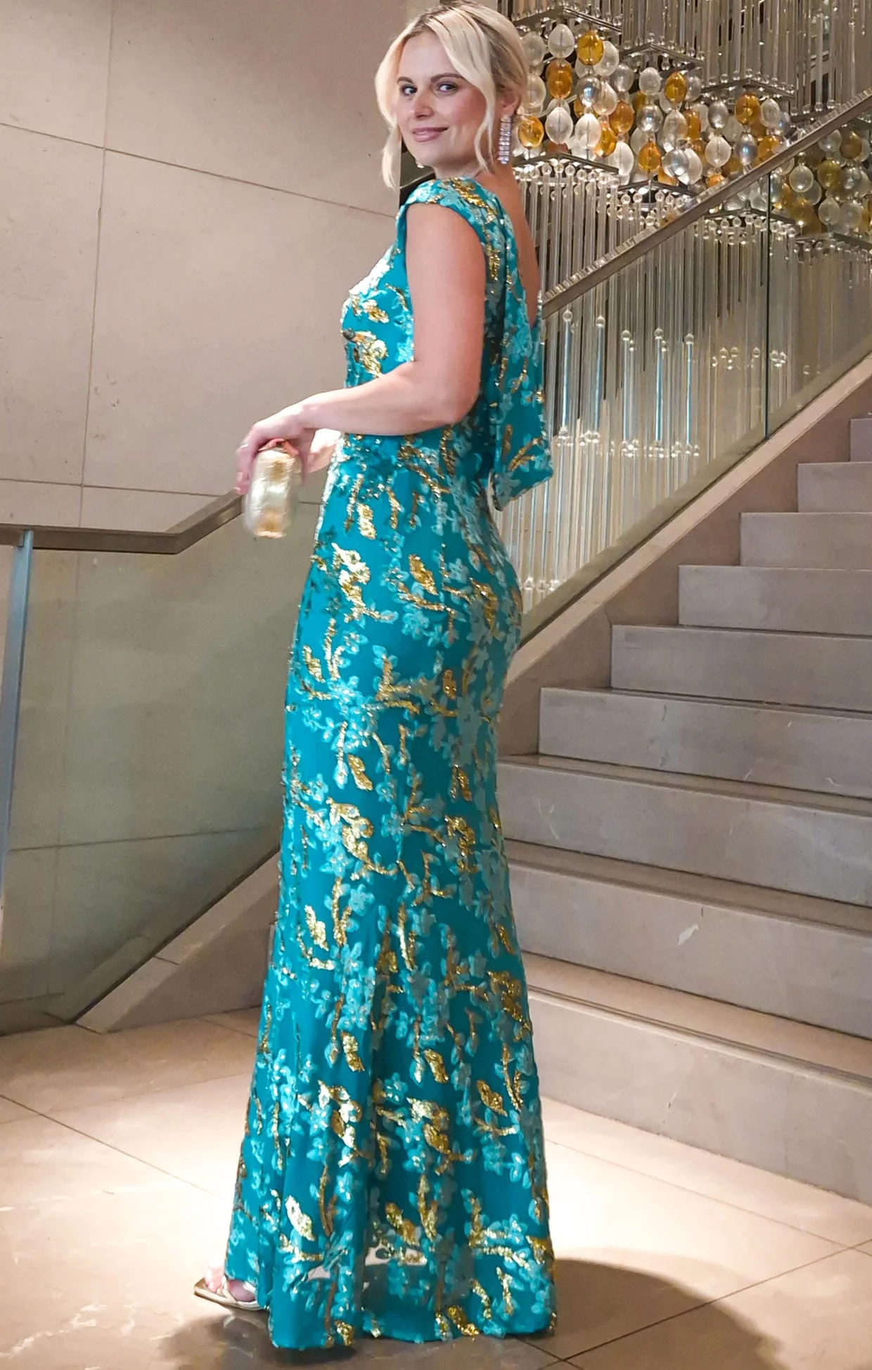 HEAVENLY HEIGHTS MAXI DRESS IN TURQUOISE - Image 3