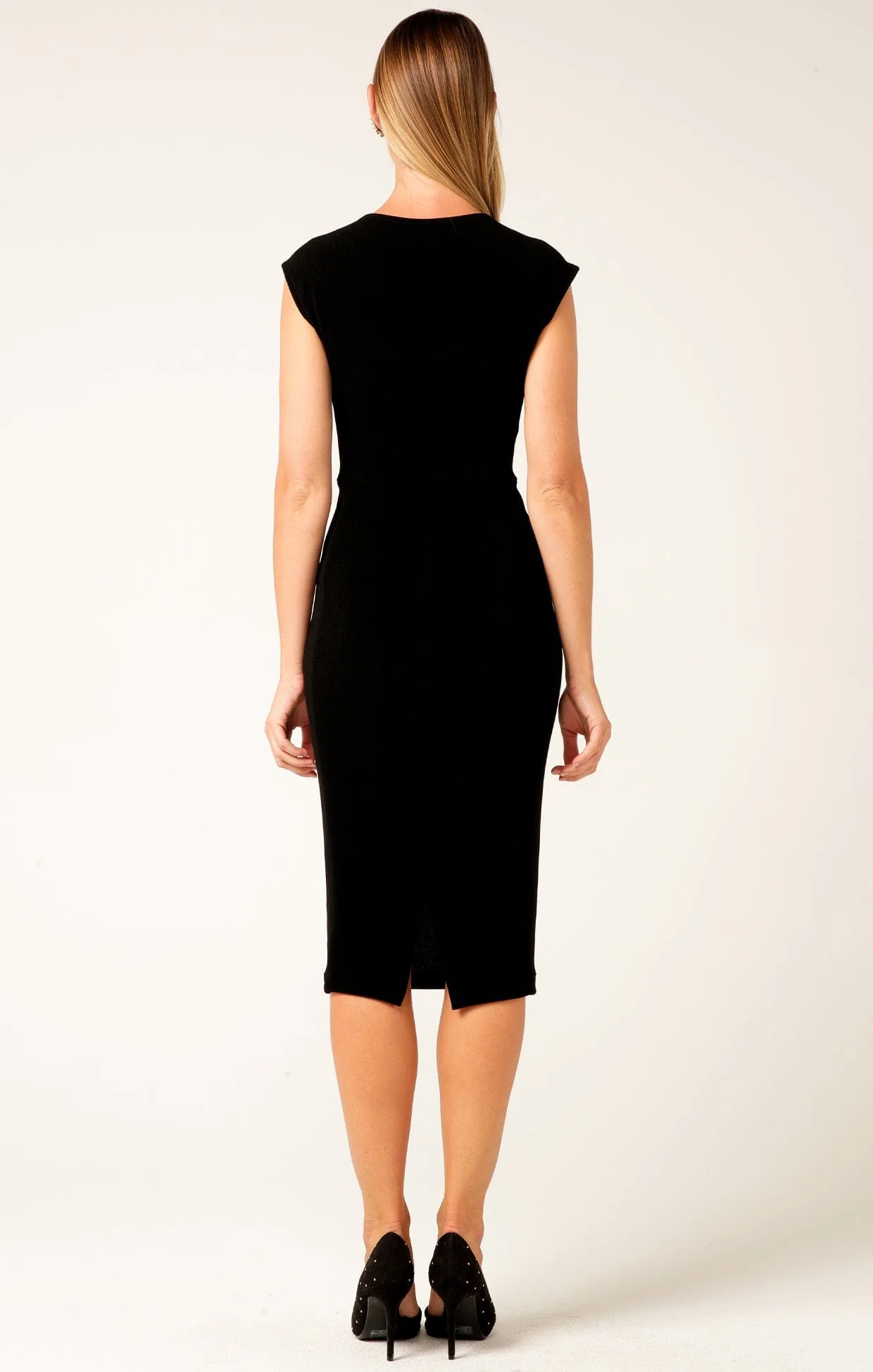 IRIS CAP SLEEVE DRESS IN BLACK - Image 9