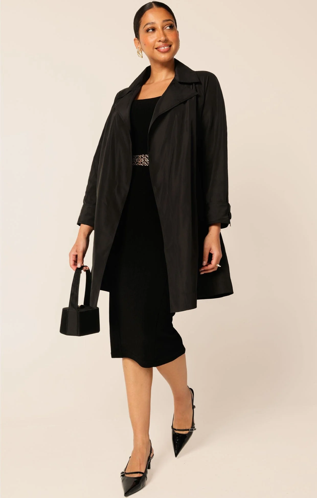 IRIS DRESS 3/4 SLEEVE IN BLACK - Image 4