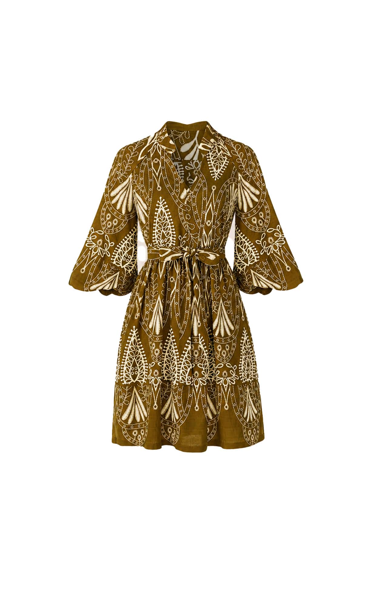 KIRRA SHIFT DRESS IN OLIVE CREAM - Image 10