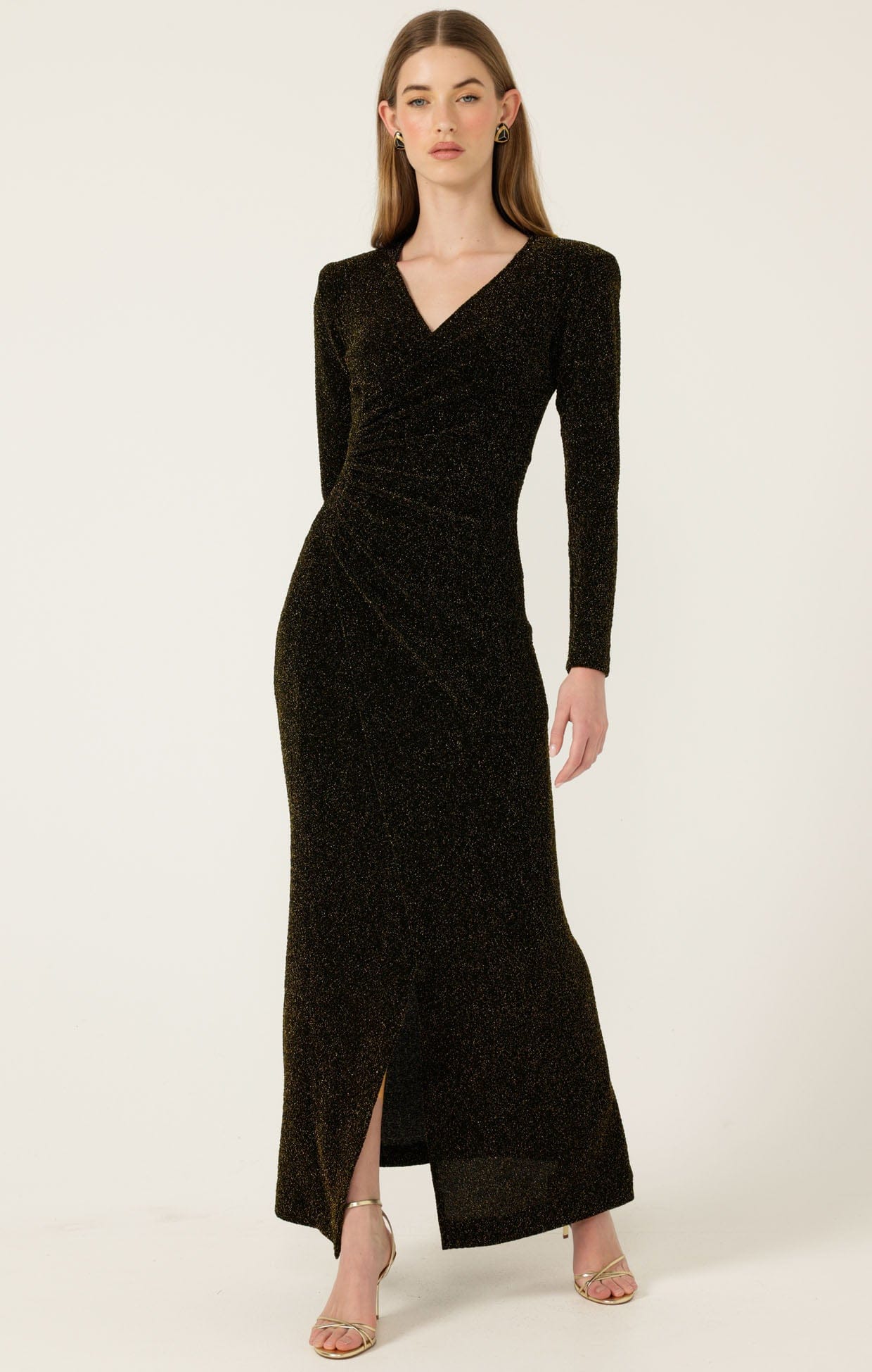 LENORA MAXI DRESS IN BLACK GOLD - Image 4