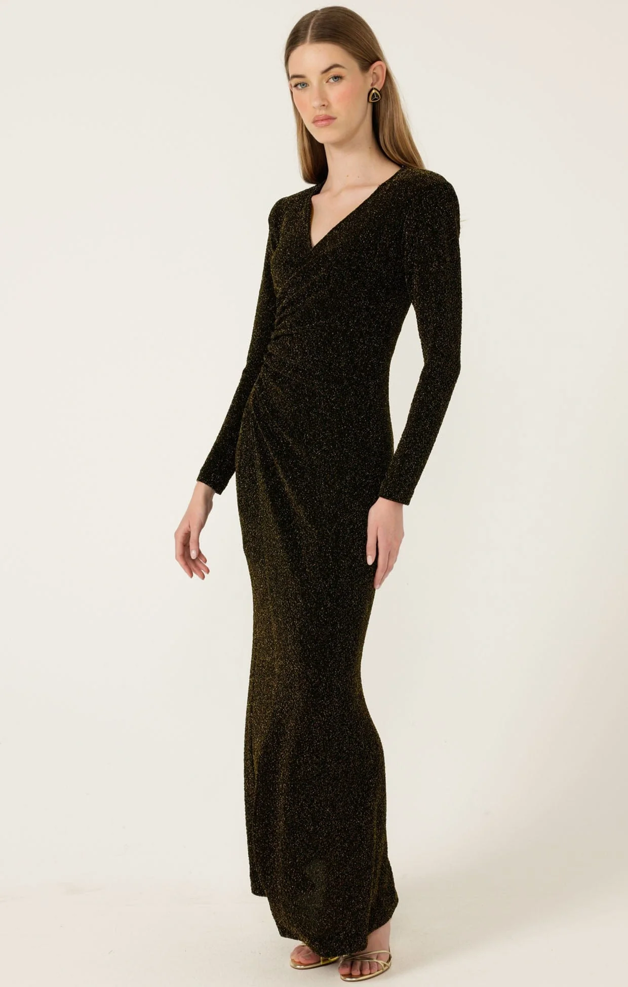LENORA MAXI DRESS IN BLACK GOLD - Image 8
