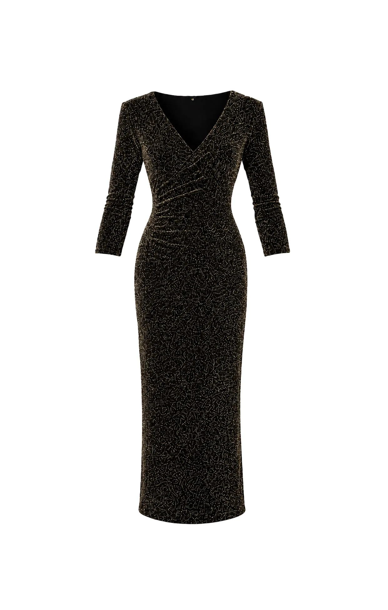 LENORA MIDI DRESS IN BLACK GOLD - Image 11