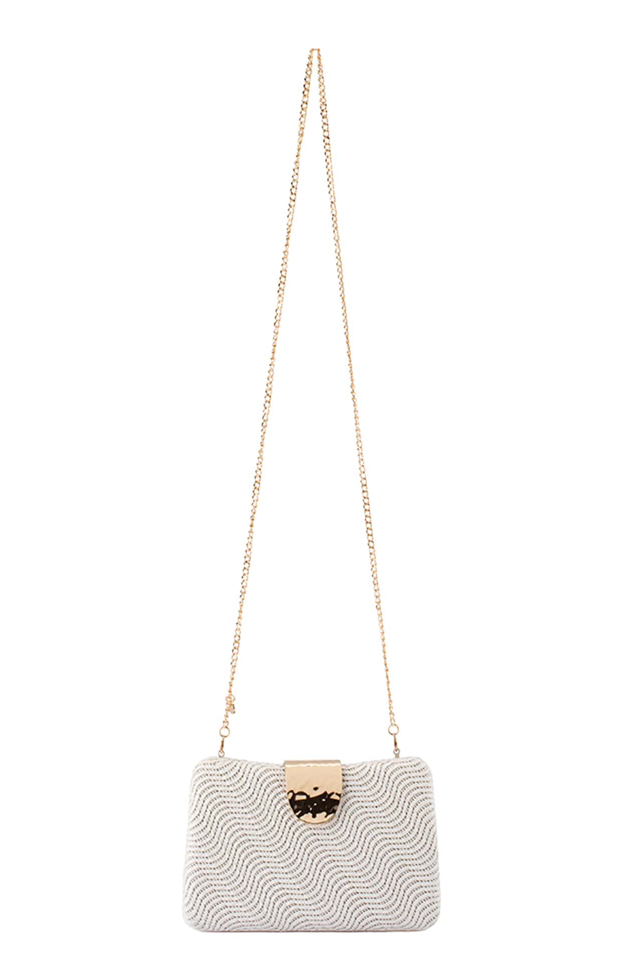 LINDY WOVEN CLUTCH IN WHITE - Image 2