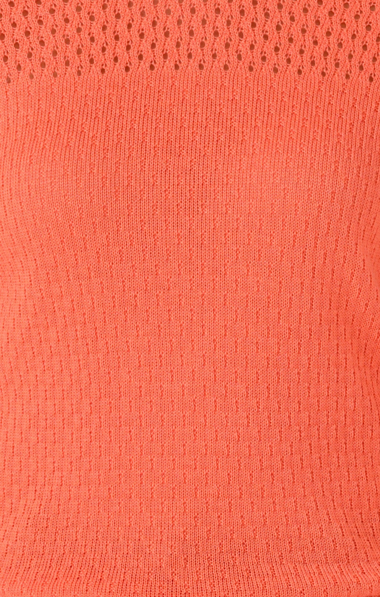 LONG SLEEVE RIPPLE KNIT TOP IN CORAL - Image 8