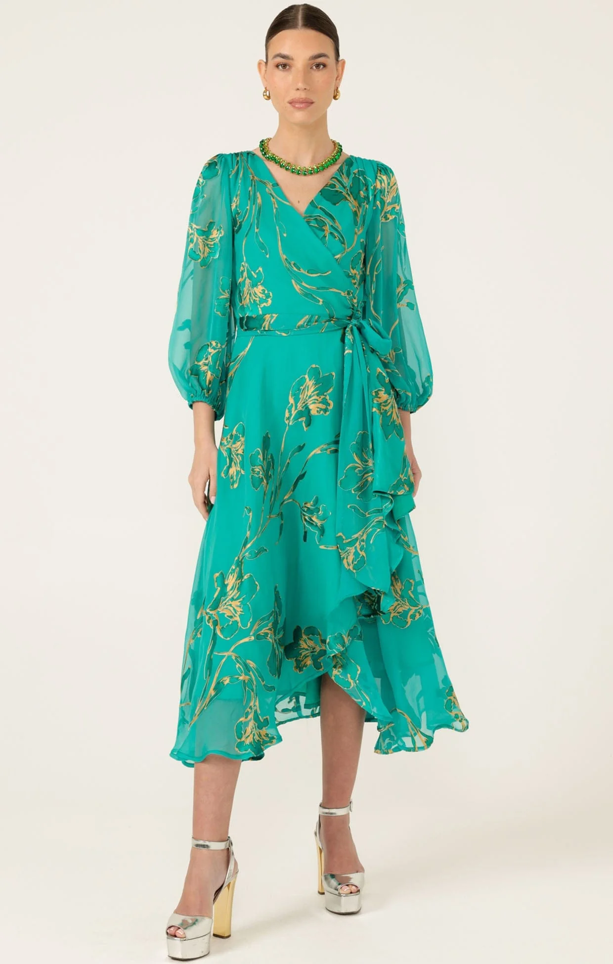LORELEI WRAP MIDI DRESS
