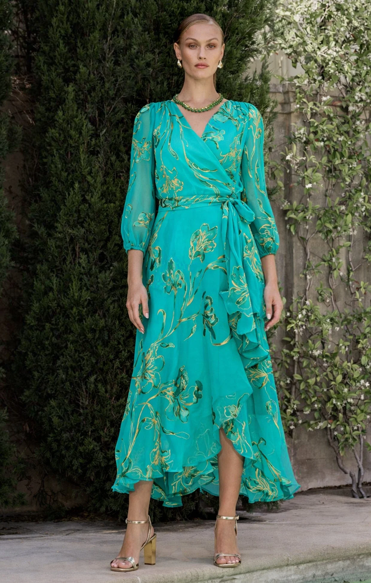 LORELEI WRAP MIDI DRESS - Image 2