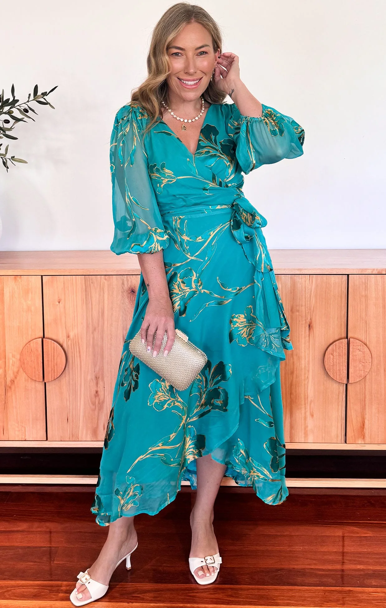 LORELEI WRAP MIDI DRESS - Image 7