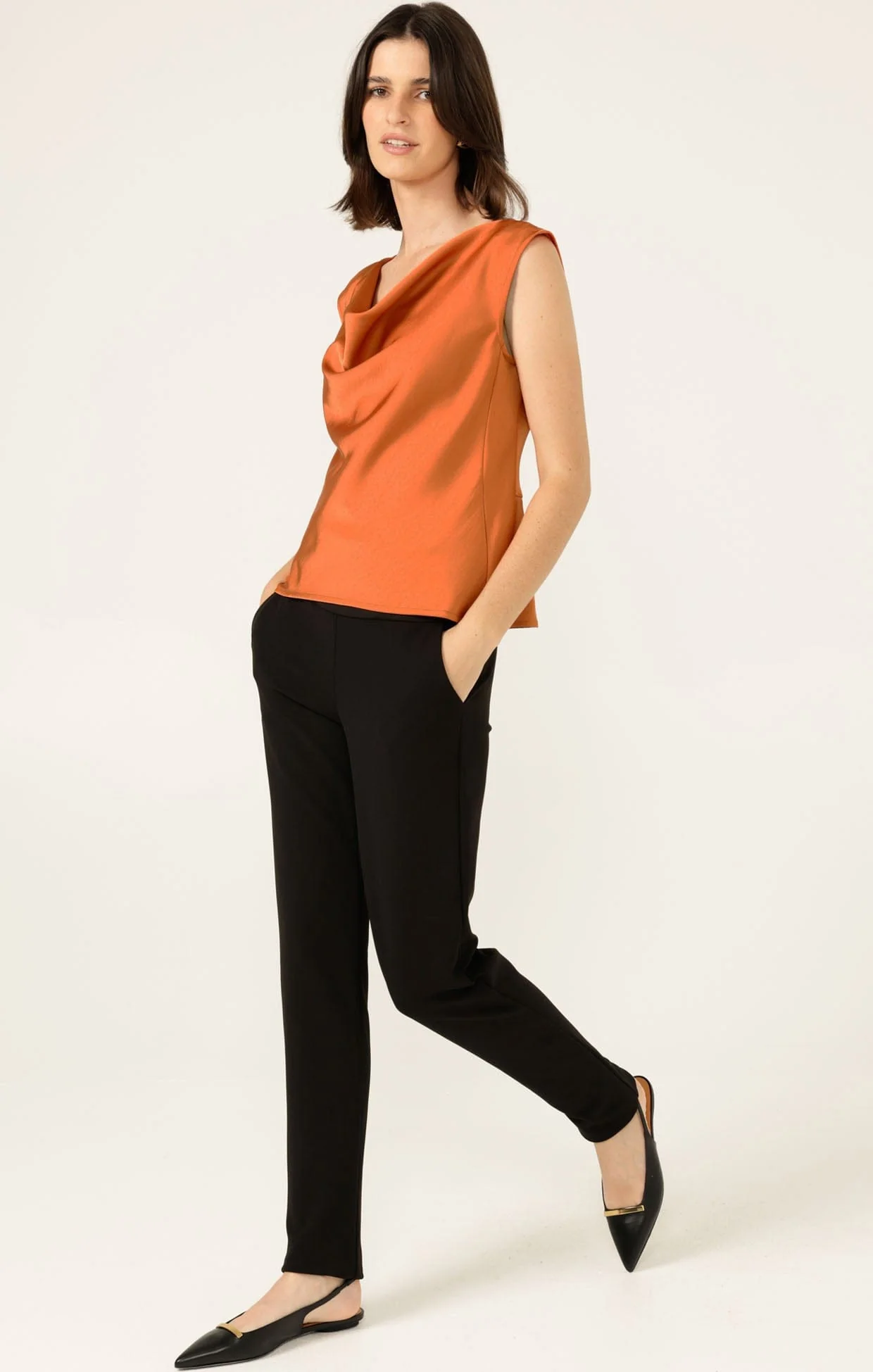LUXE COWL BIAS TOP IN COPPER - Image 6