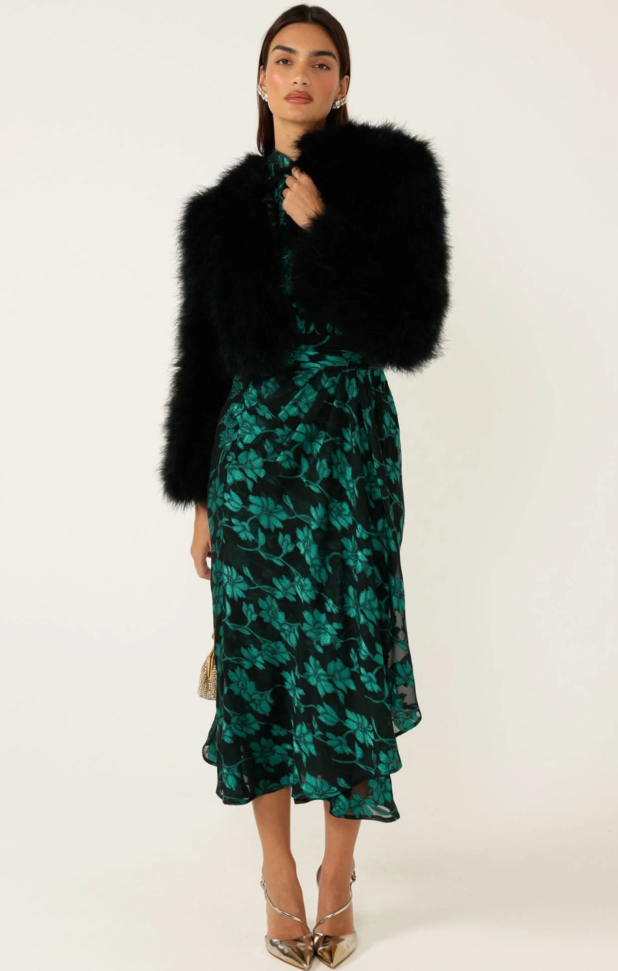 LUXE FEATHER JACKET IN BLACK - Image 6