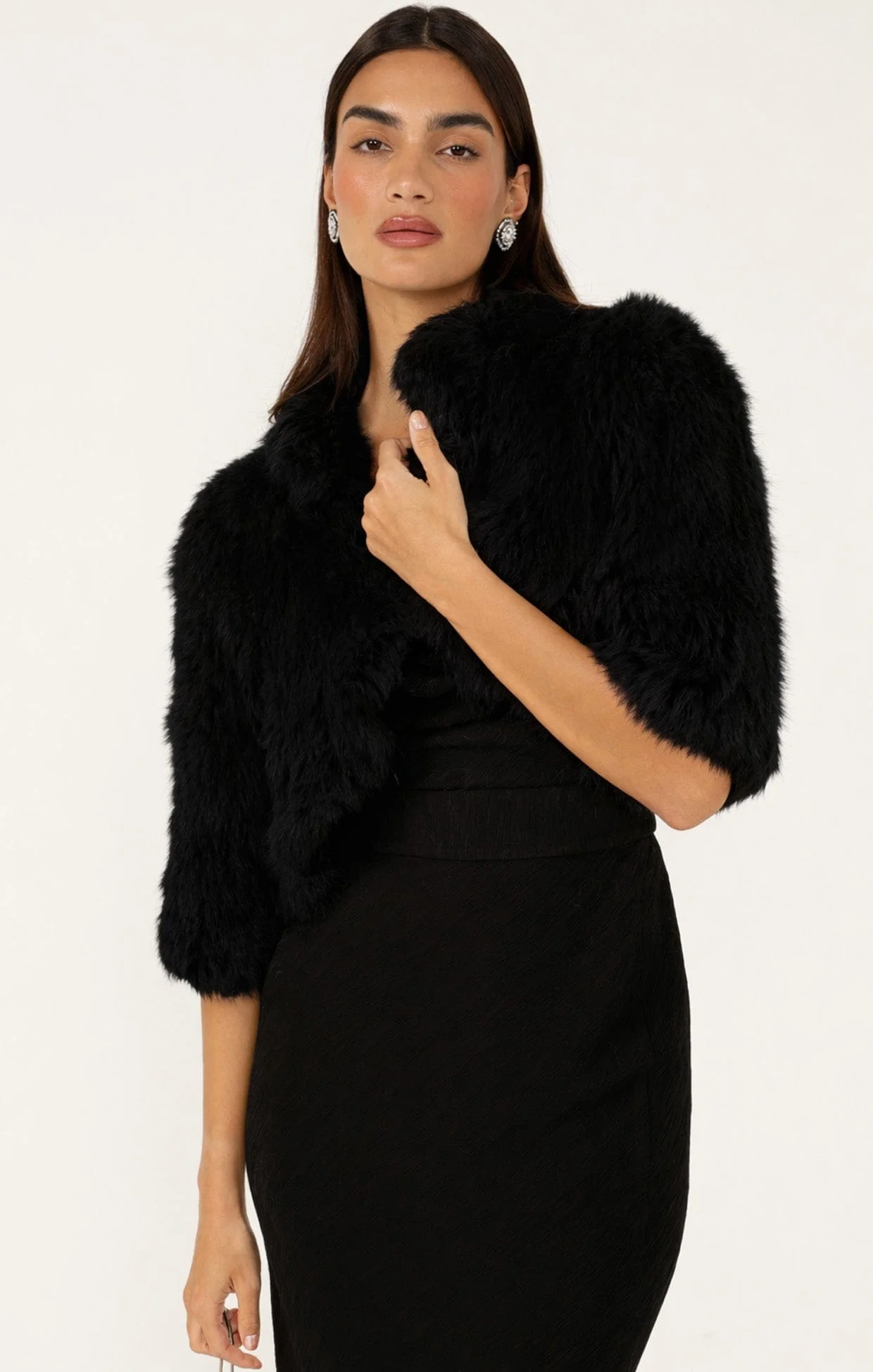 LUXE FUR BOLERO IN BLACK - Image 3