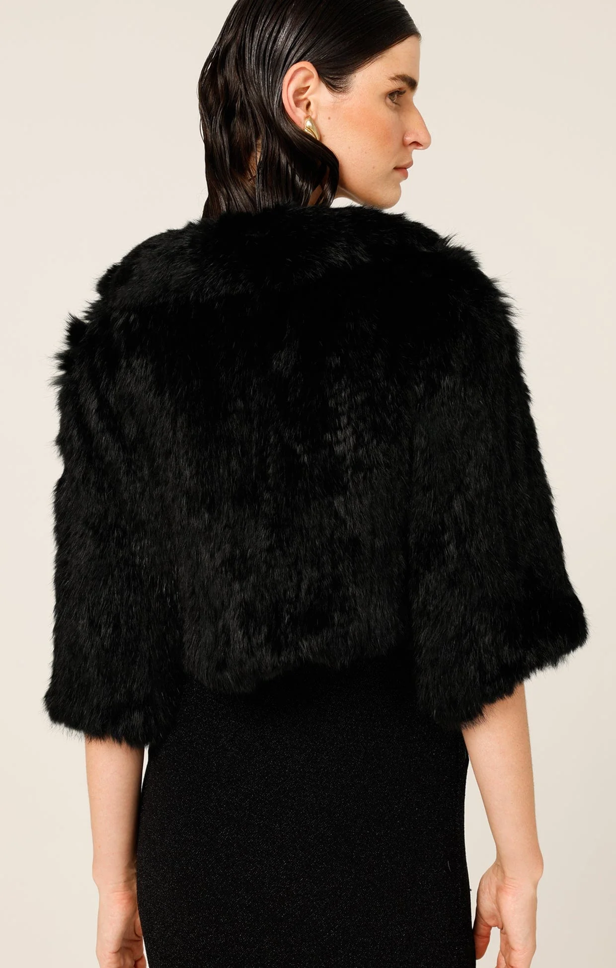 LUXE FUR BOLERO IN BLACK - Image 8