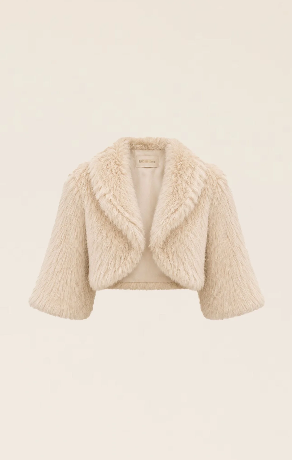 LUXE FUR BOLERO IN OATMEAL - Image 14
