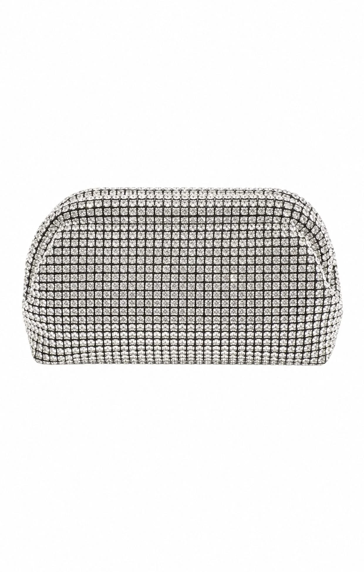 MARISA DIAMANTE CLUTCH BAG IN SILVER