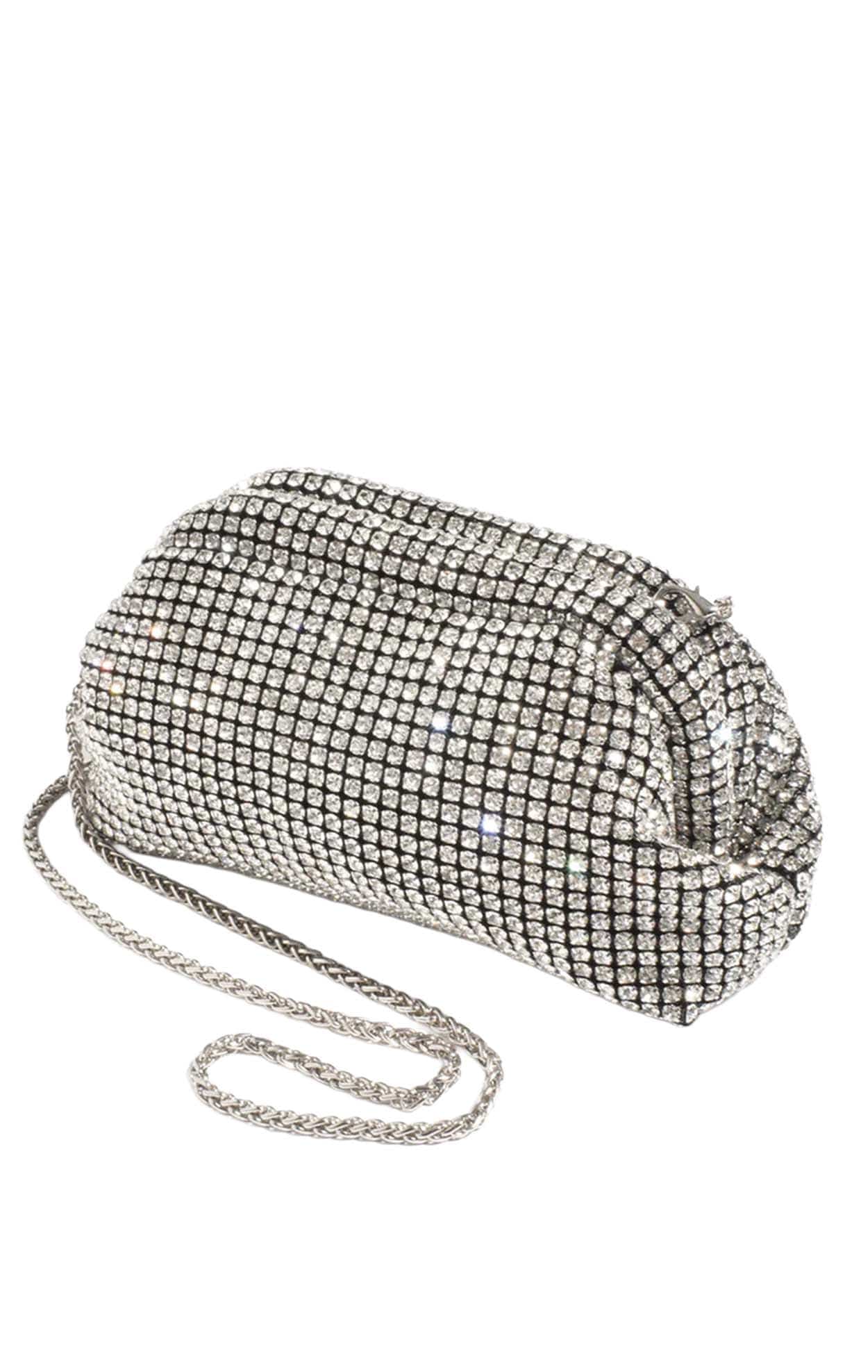 MARISA DIAMANTE CLUTCH BAG IN SILVER - Image 3