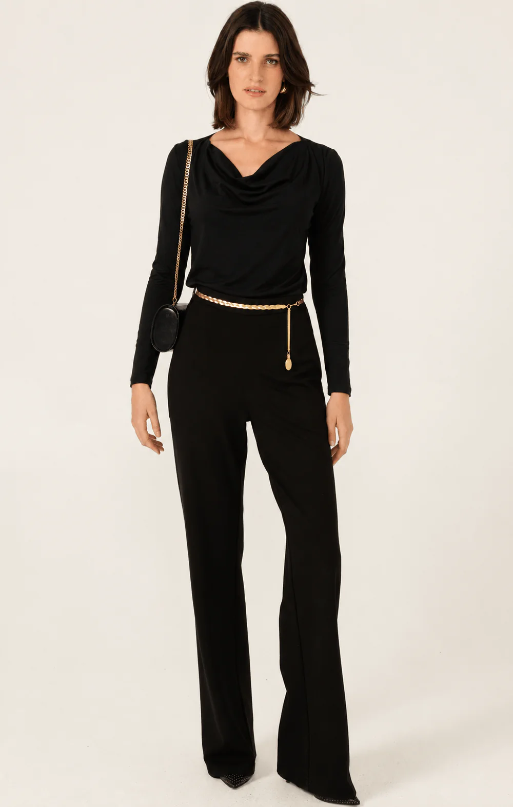 MILDA COWL TOP IN BLACK - Image 4
