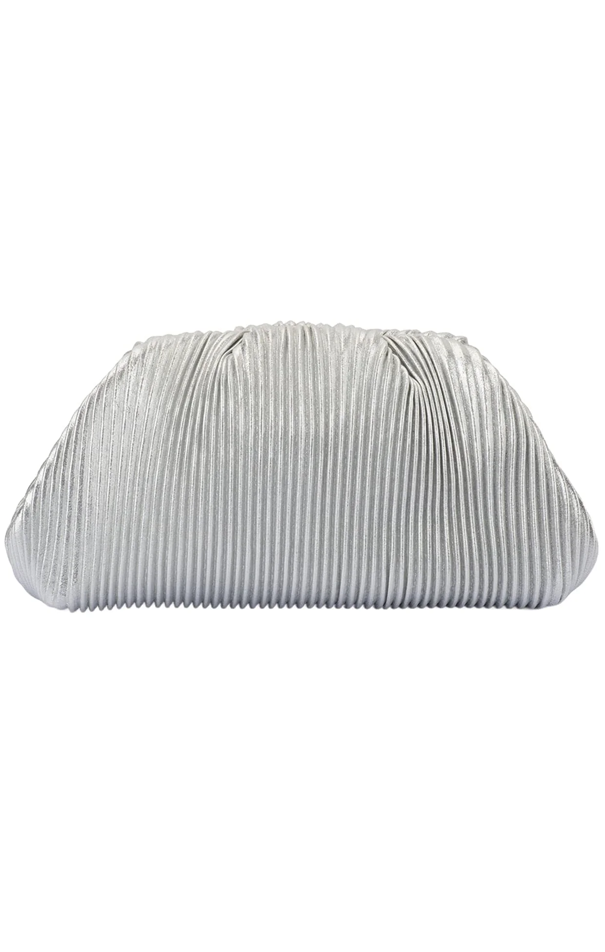 NAOMI PLEATED CLUTCH BAG IN SILVER