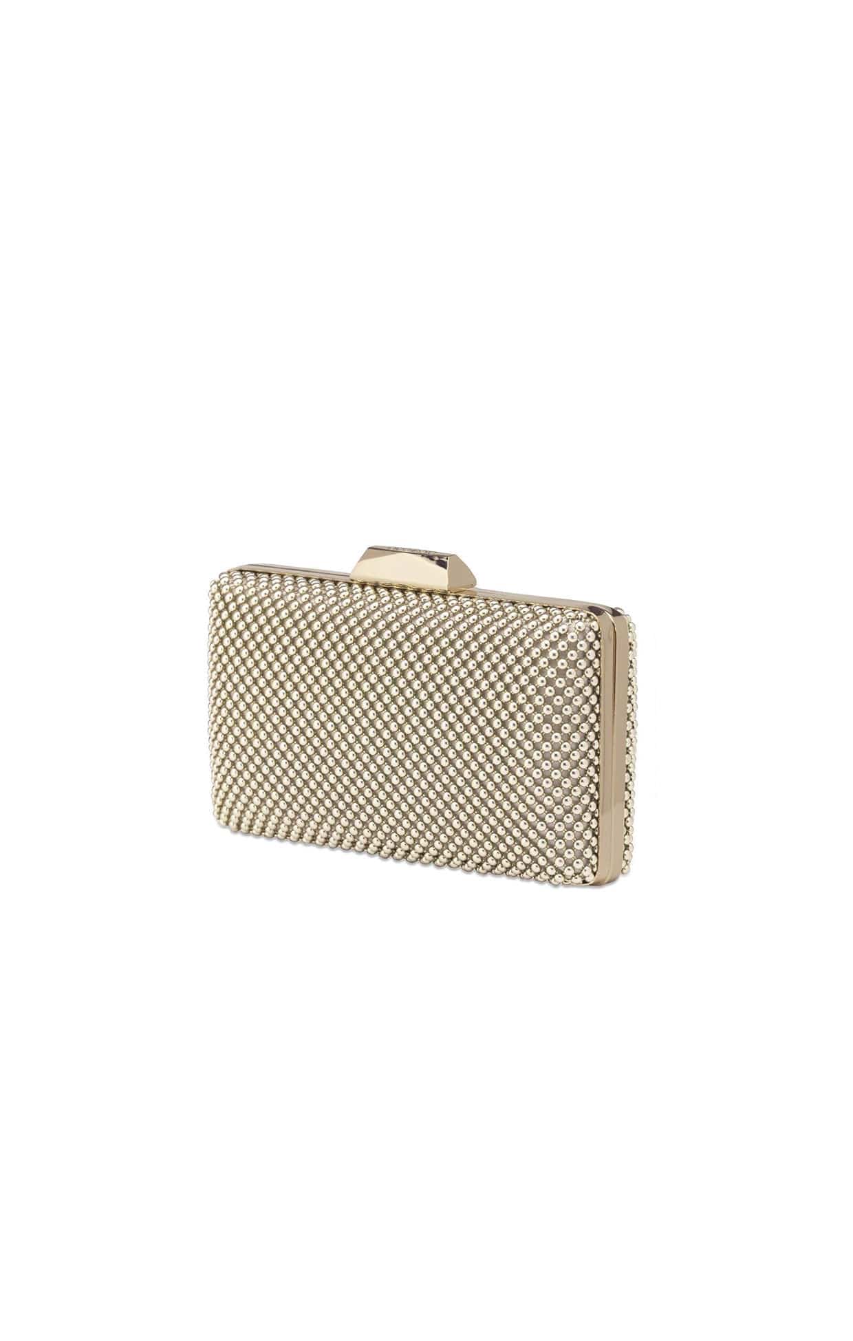 NATASHA BALL MESH CLUTCH IN GOLD - Image 2