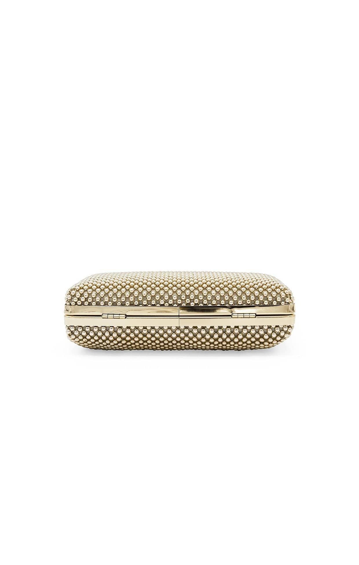 NATASHA BALL MESH CLUTCH IN GOLD - Image 3