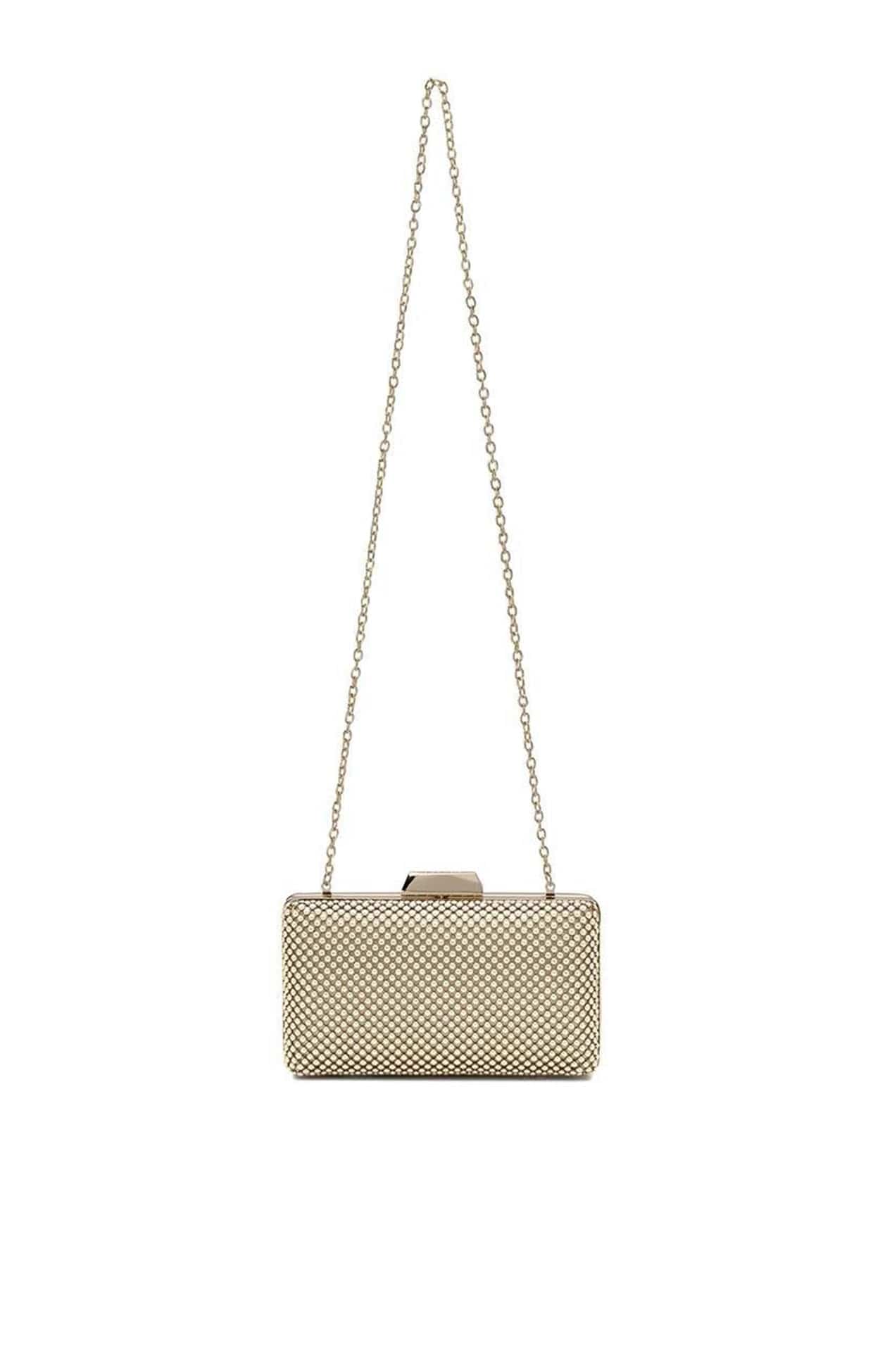 NATASHA BALL MESH CLUTCH IN GOLD - Image 4